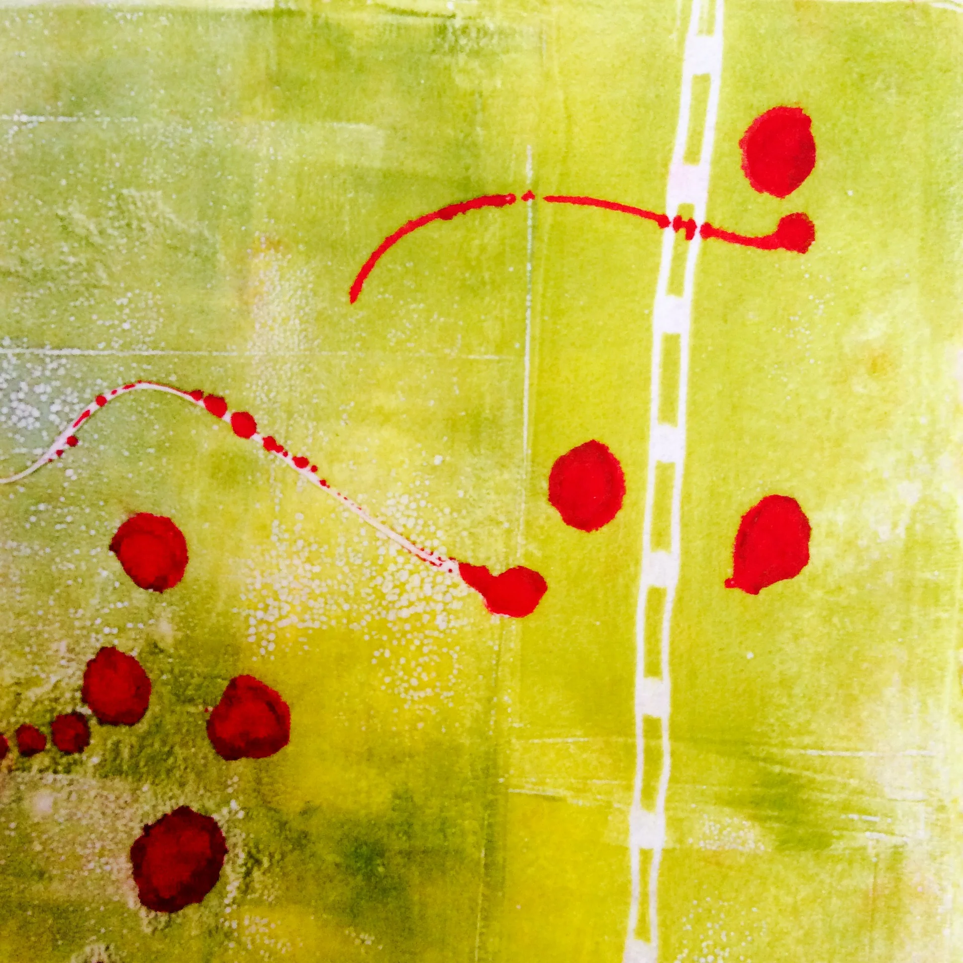 Ladder Series - Lime with Red Dots