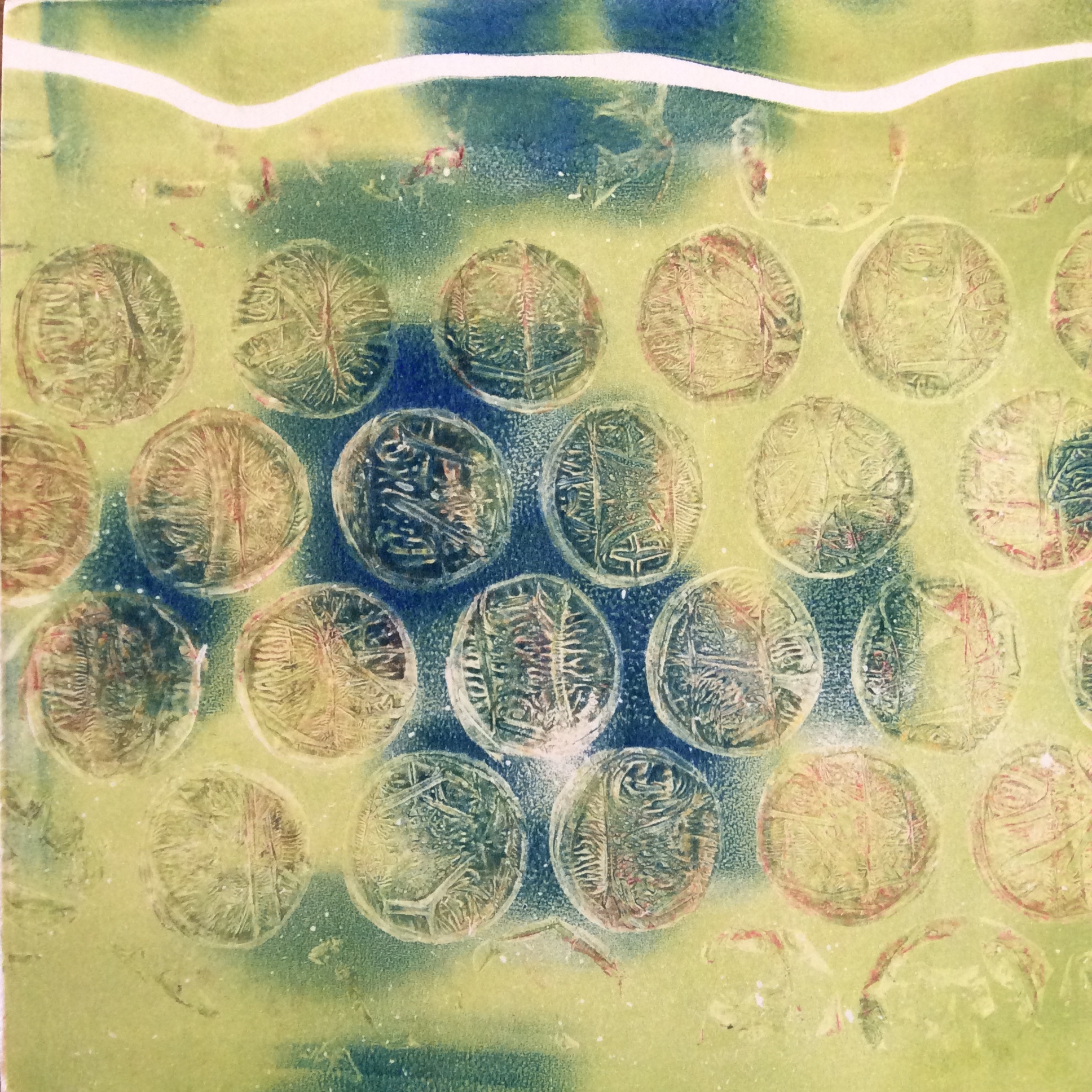 Bubbles Green Abstract