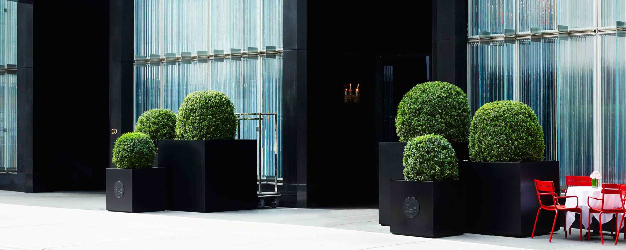  Baccarat Hotel NYC Harrison Green The Standard Planter Matte Black Powder Coated Aluminum 