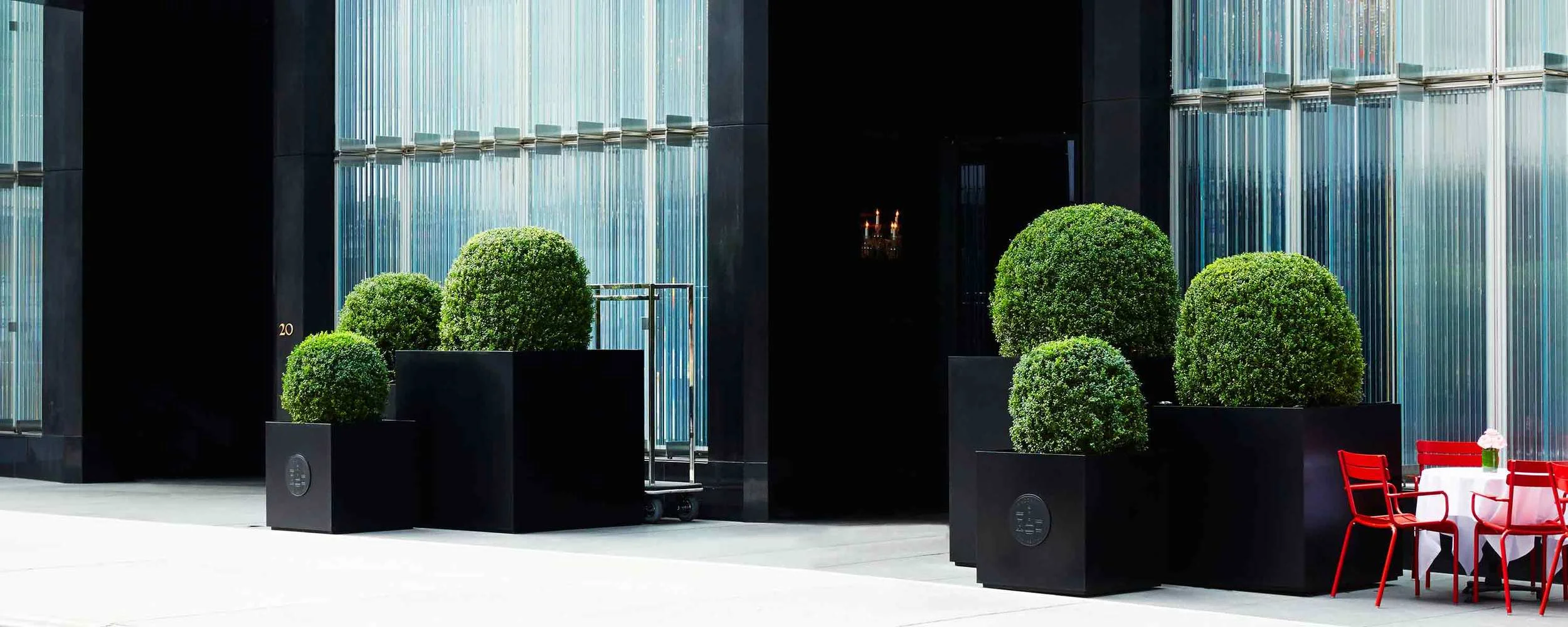 Baccarat Hotel NYC Harrison Green The Standard Planter Matte Black Powder Coated Aluminum