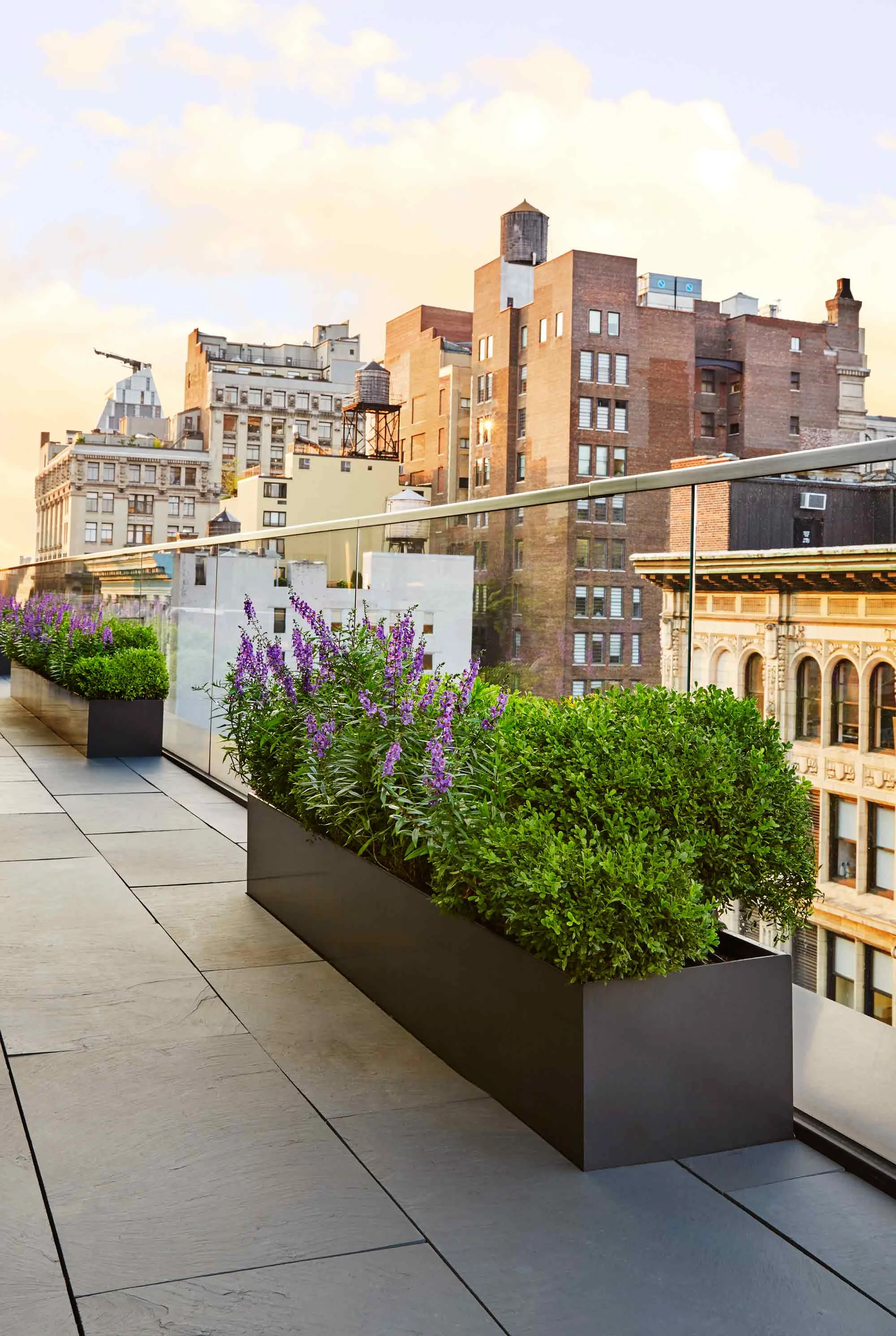 Downtown Terrace The Standard Planter Carbon Powder Coated Aluminum