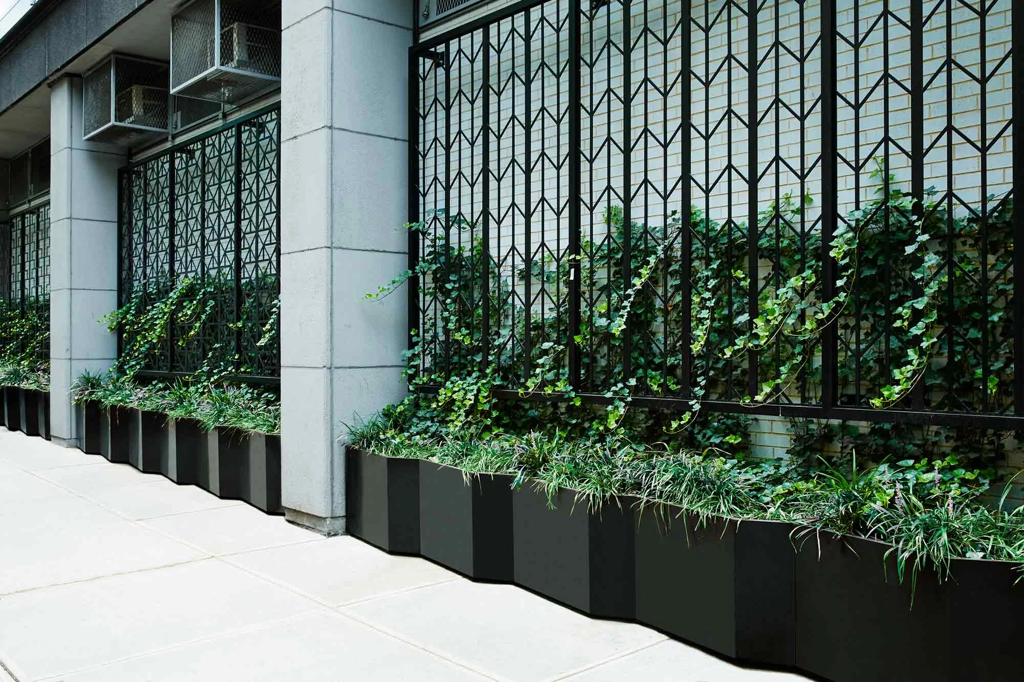 West 50th St. Harrison Green Site Screen Matte Black Powder Coated Aluminum