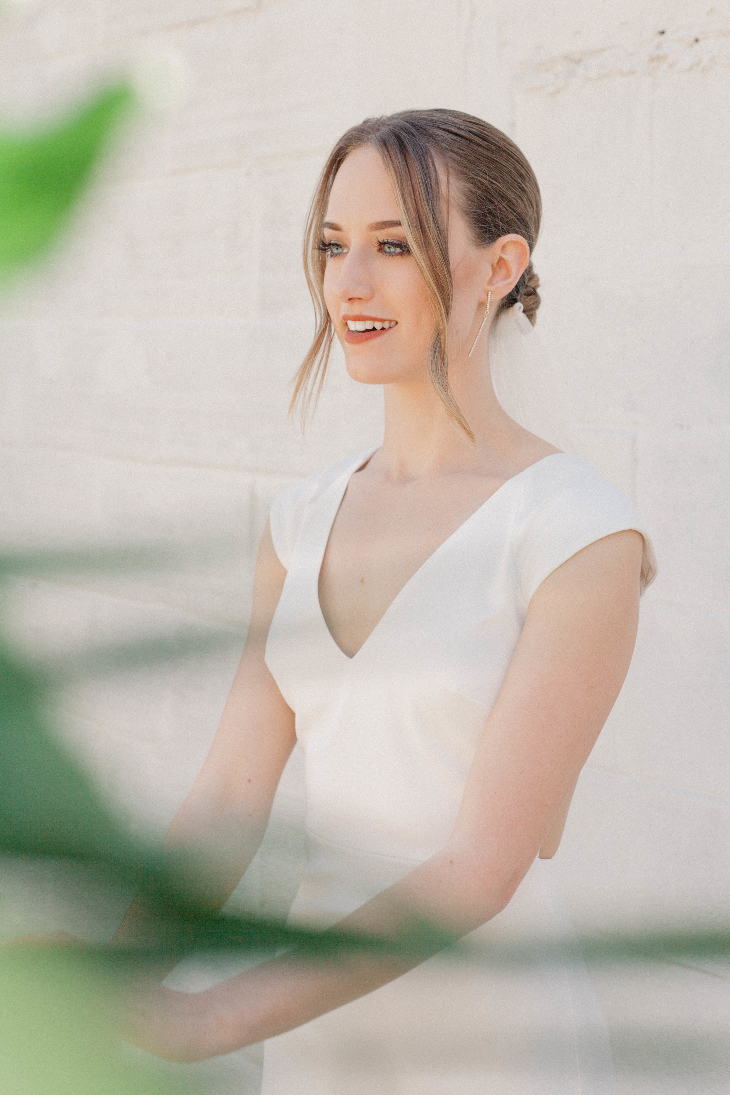 Bridal Portrait with chic and modern wedding dress
