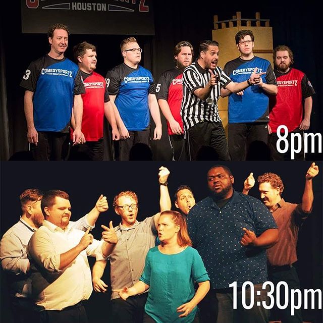 😂😂😂 Tonight, we're happy to have two hit improv comedy shows for our fans! ComedySportz - Houston's Longest Running Show! at 8 and Improv! the Musical at 10:30! Come to the first show, and stay for the second for half off your ticket! 😂😂😂
.
.
#