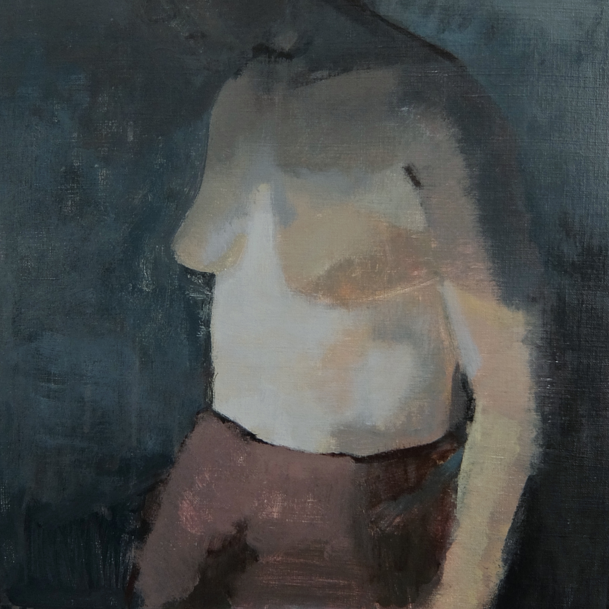 Pink Skirt, 2016, acrylic on heavy paper,12 x 12 inches