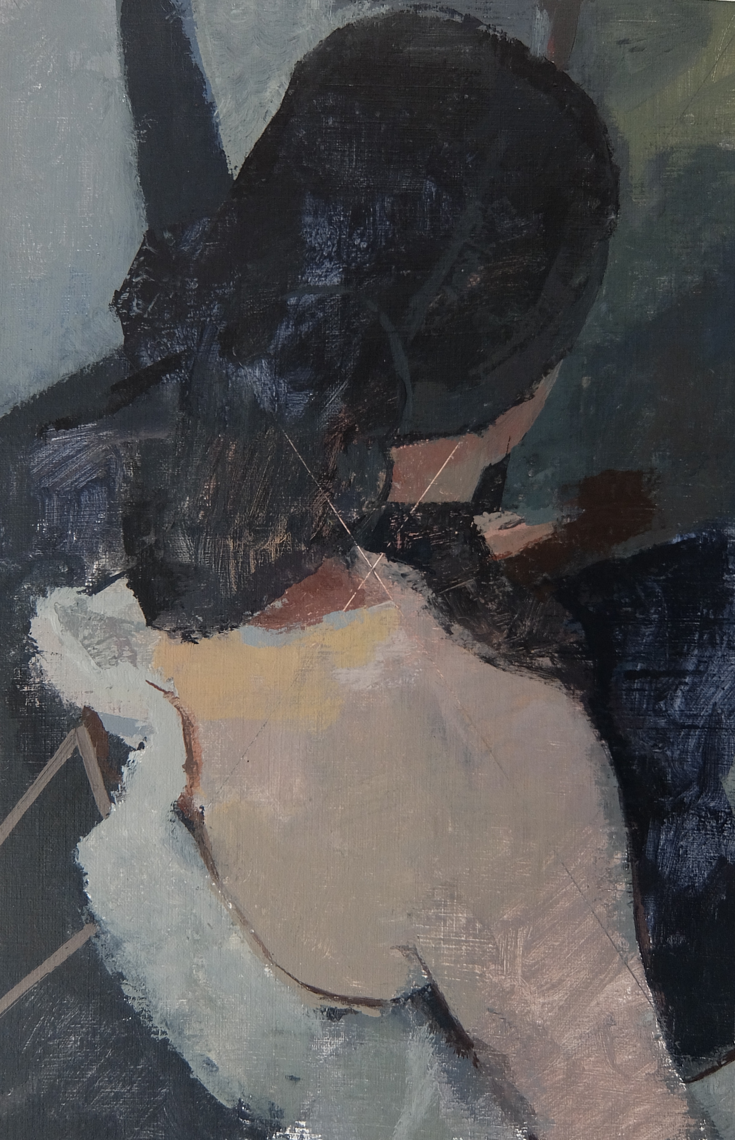 White Coat, 2016, acrylic on heavy paper, mounted on gatorboard, 16 x 10.5 inches