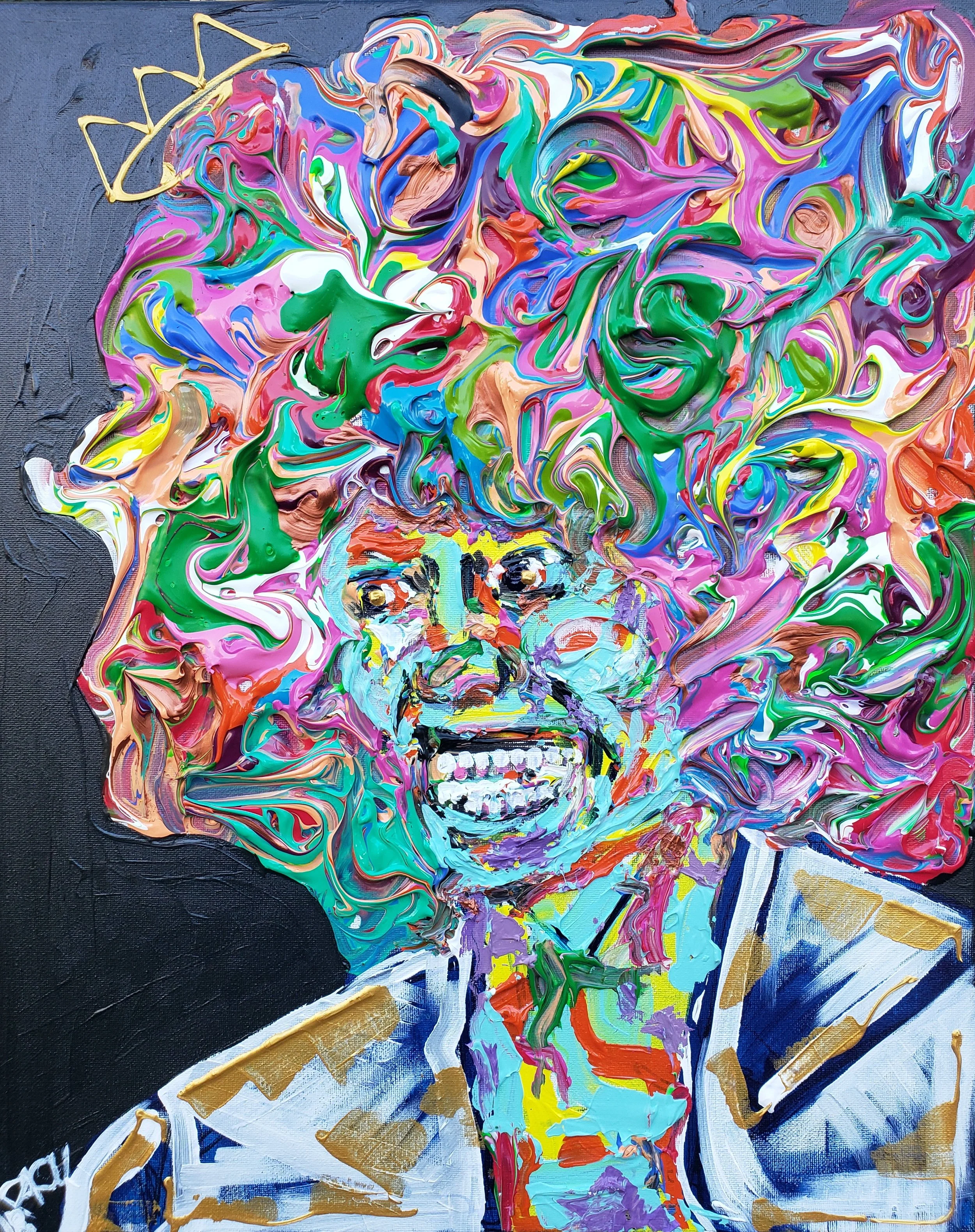 Whitney Houston / 24 x 18 / Acrylic / Spray Paint / Marker / 2018.