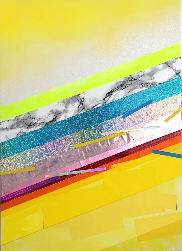 BELLA DONNA acrylic, tape on canvas, 50 x 70 cm, 2016