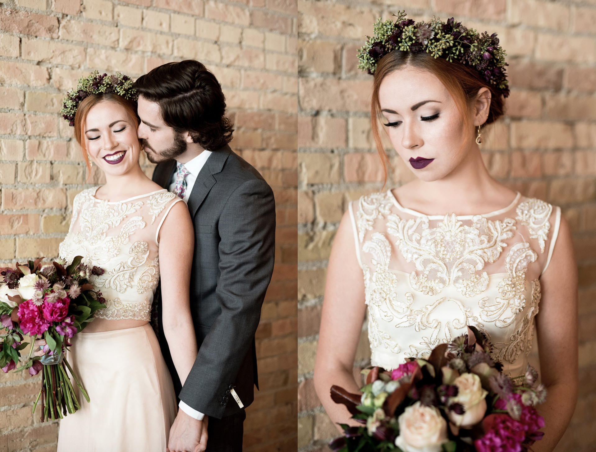THE BRIDE AND GROOM Wedding Gown by: Natalie Wynn Design Suit by: Perfectly Suited by Garth Floral Tie by: DAZI Makeup by: Cherisa Burbage Hair by: Leanna Mailau-Ahloo Models: Lon with NIYA Models and Kenzie Blackburn Flowers by: Gena with Flora at Cactus & Tropicals