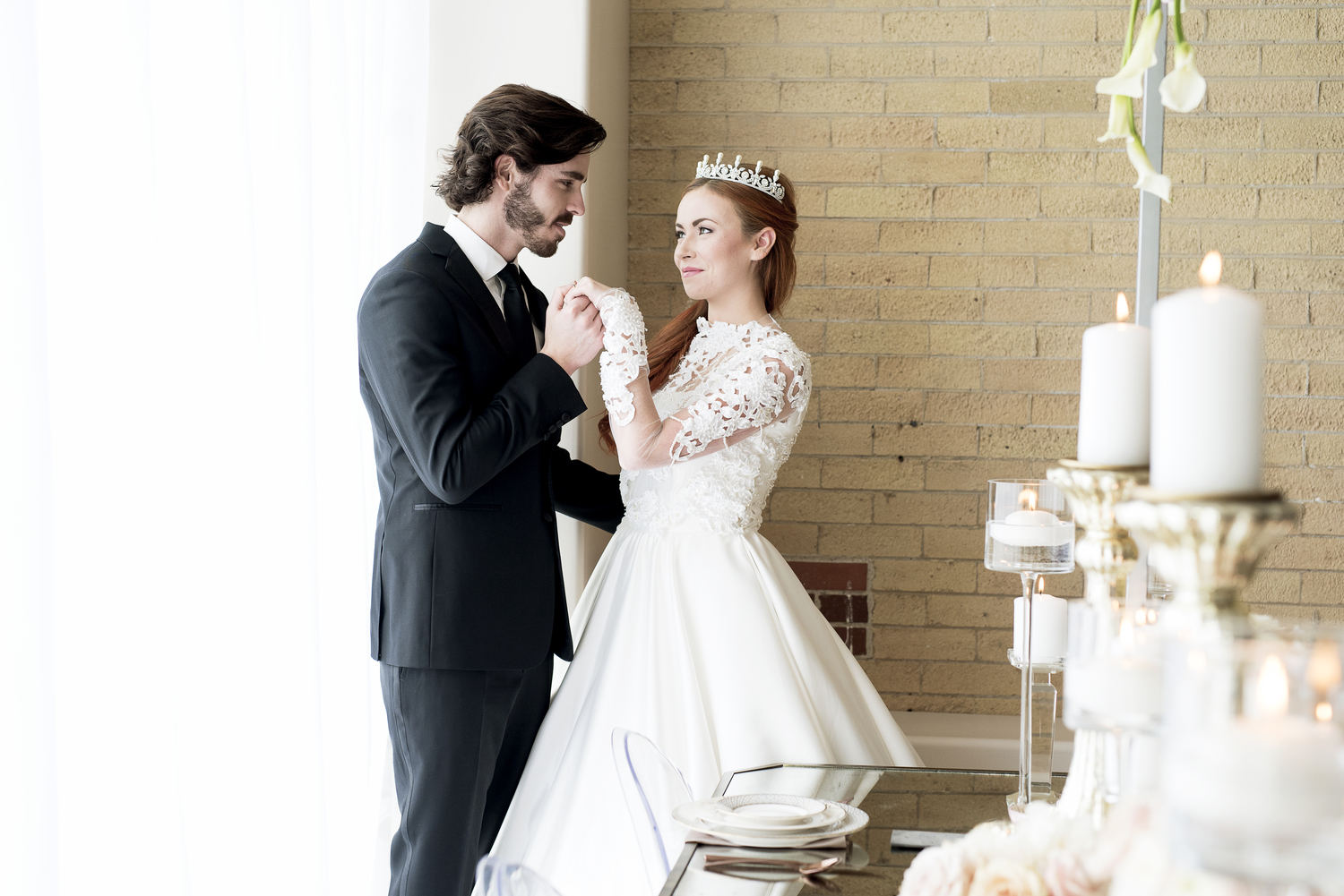 THE BRIDE AND GROOM Wedding Gown by: Guia Soleta Suit by: Perfectly Suited by Garth Makeup by: Cherisa Burbage Hair by: Leanna Mailau-Ahloo Models: Lon with NIYA Models and Kenzie Blackburn