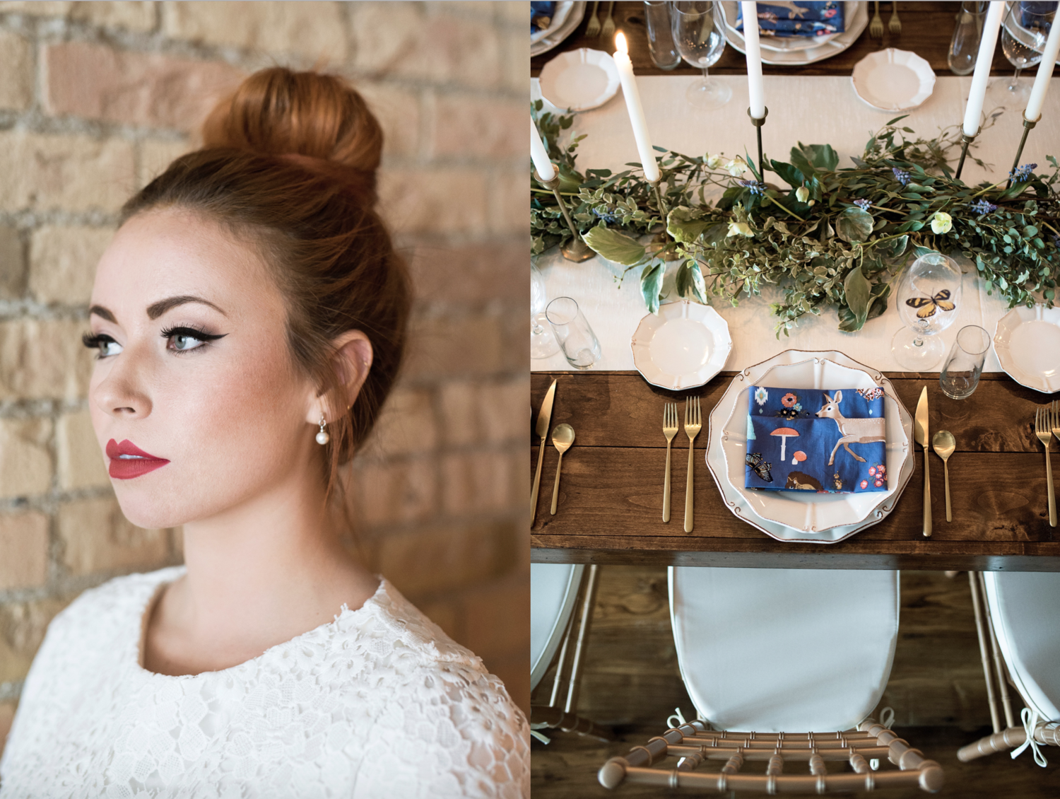 THE BRIDE AND GROOM Wedding Gown by: Illume Gowns Makeup by: Cherisa Burbage Hair by: Leanna Mailau-Ahloo Model: Kenzie Blackburn Styling and Design by: FUSE Weddings & Events Flowers by: Pamela with Native Flower Company