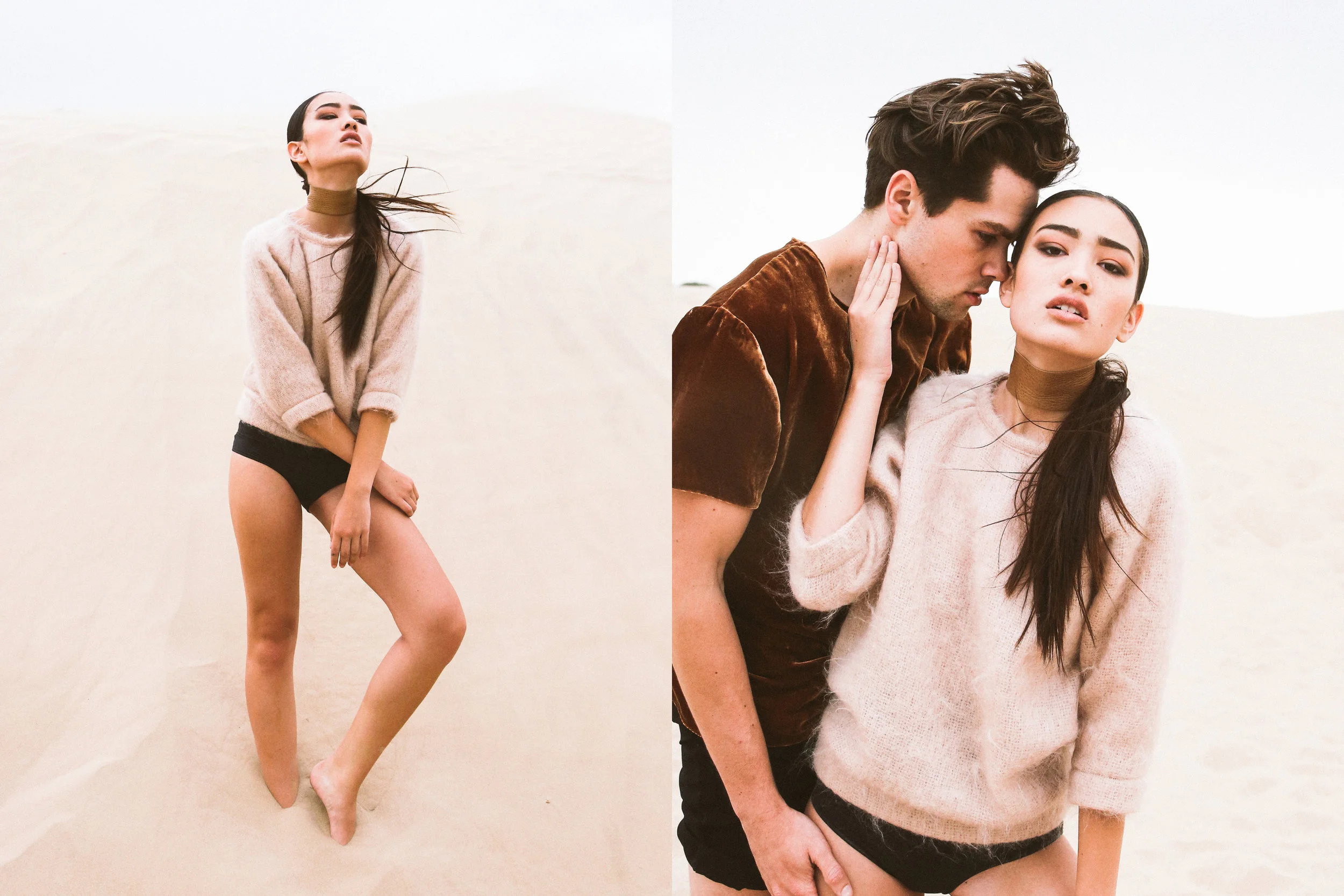 DETAILS Photography: Evelyn Eslava Makeup: Chelsea Vuksinick Wardrobe: Melody Noy Models (left to right): Elizabeth Wood , Dereck Richmond Styling by: Megan Beckham 