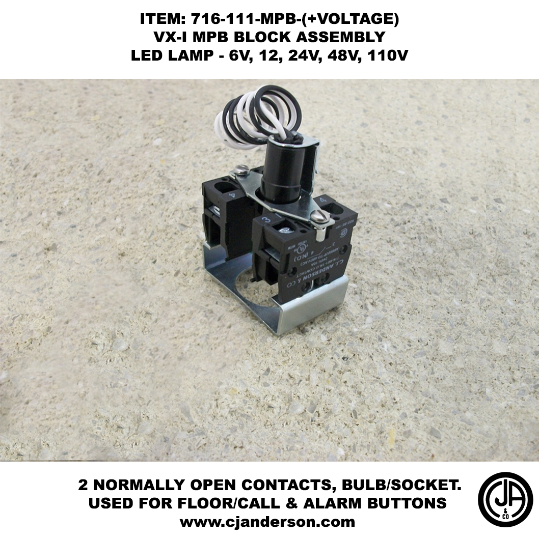 VX-I MPB Contact Block Only - Illuminated