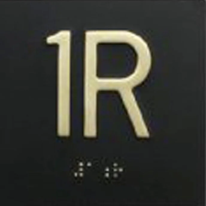 Brass Elevator Jamb Floor Braille Tags 4 x 4 - JBRAILLE-2-BM-XX