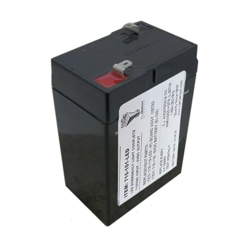 6VDC  Battery for 715-101-X Emergency Light Only - 715-118