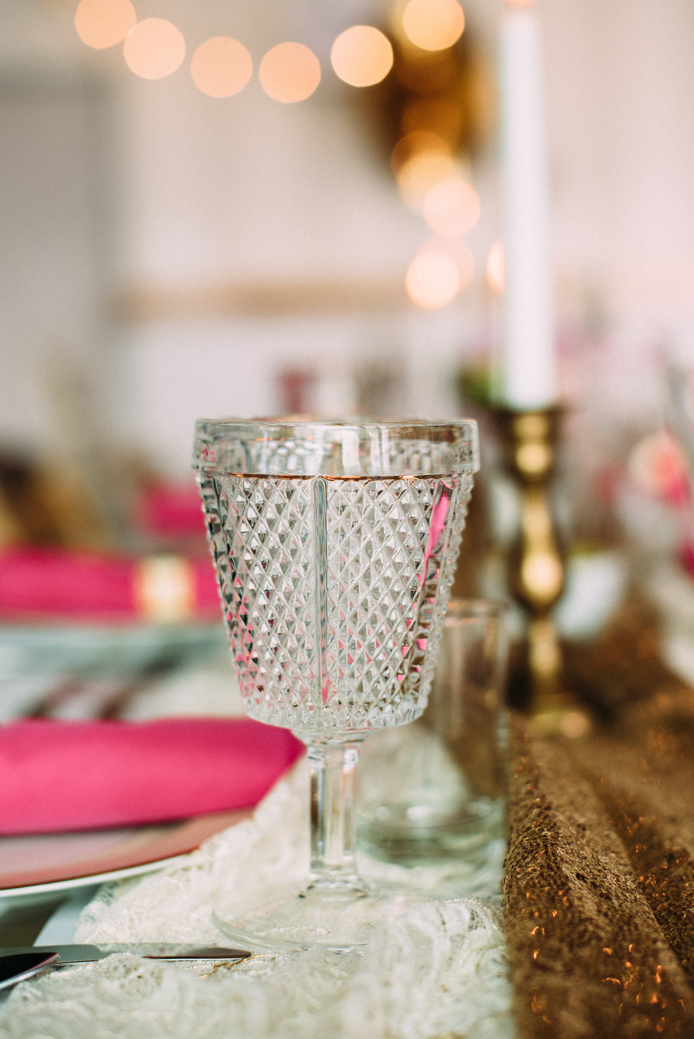  Collect mix matched goblets to give even more depth to the design 