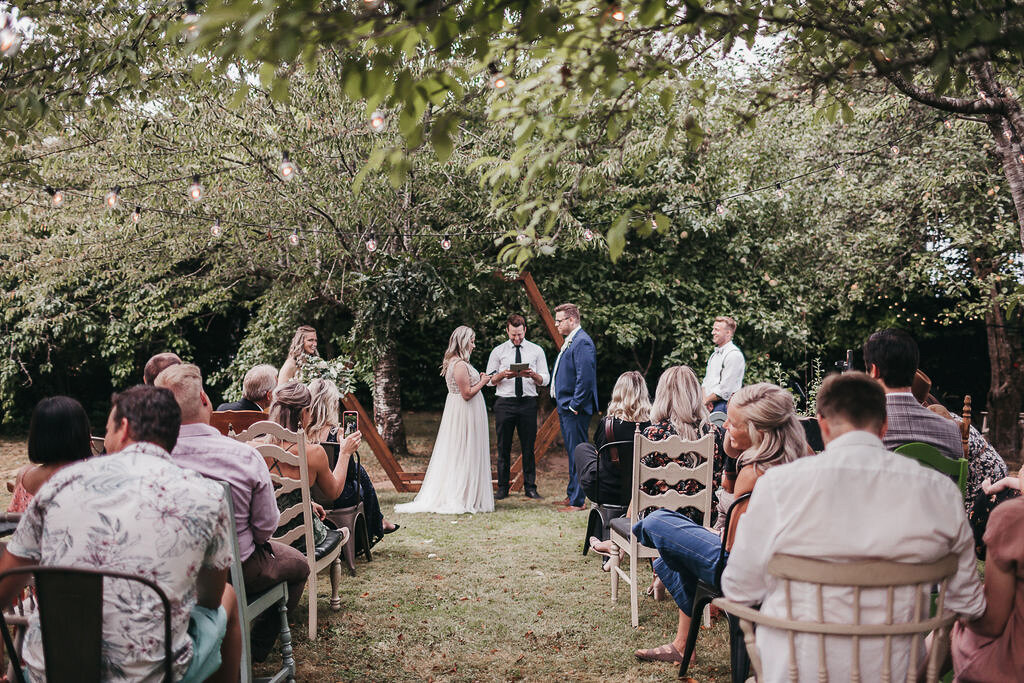 White and Gold Intimate Garden Wedding — ciderpress lane
