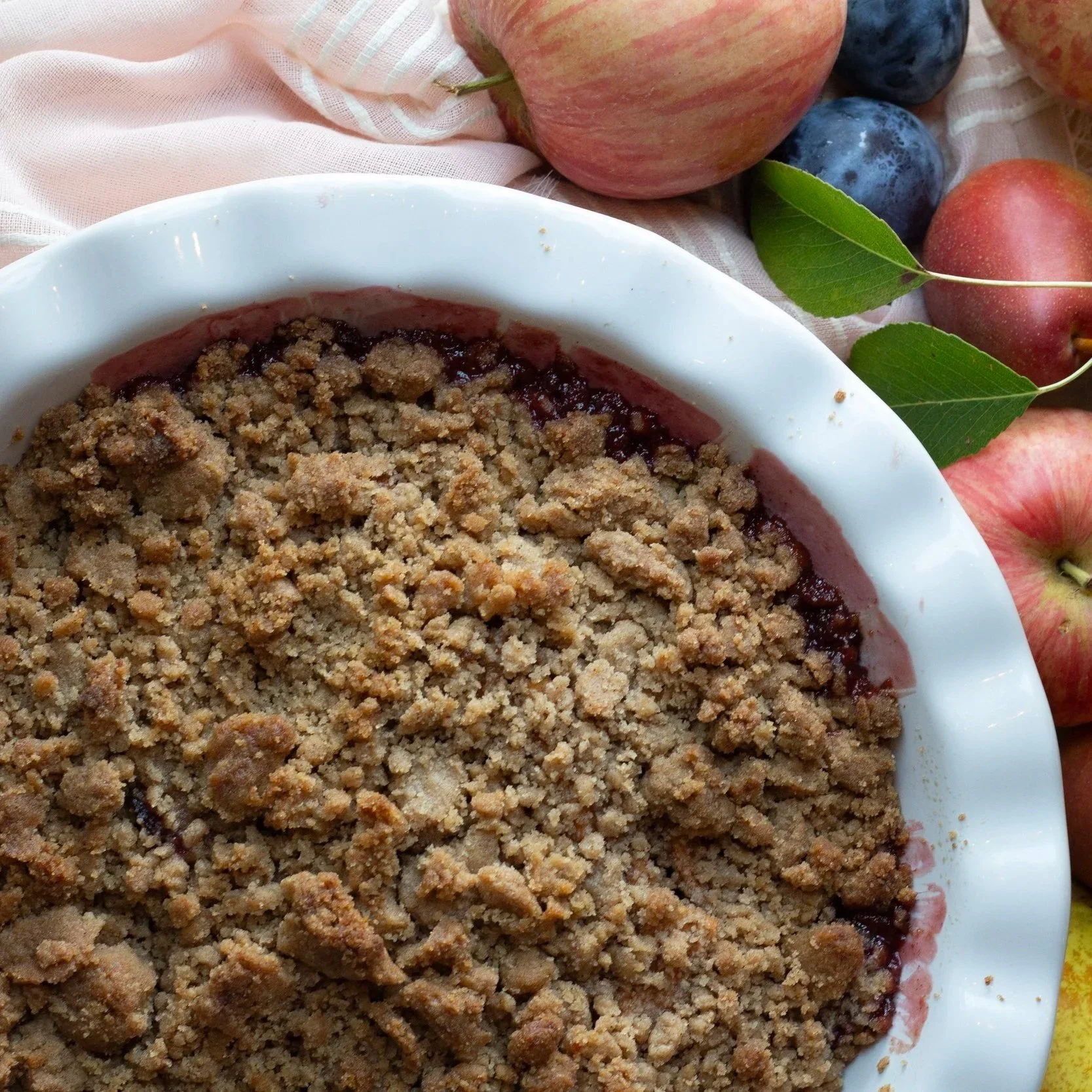Sourdough Discard Berry Rhubarb Crumble