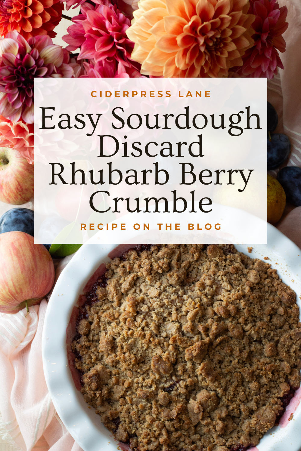 Easy Rhubab Bery Crumble Sourdough Discard