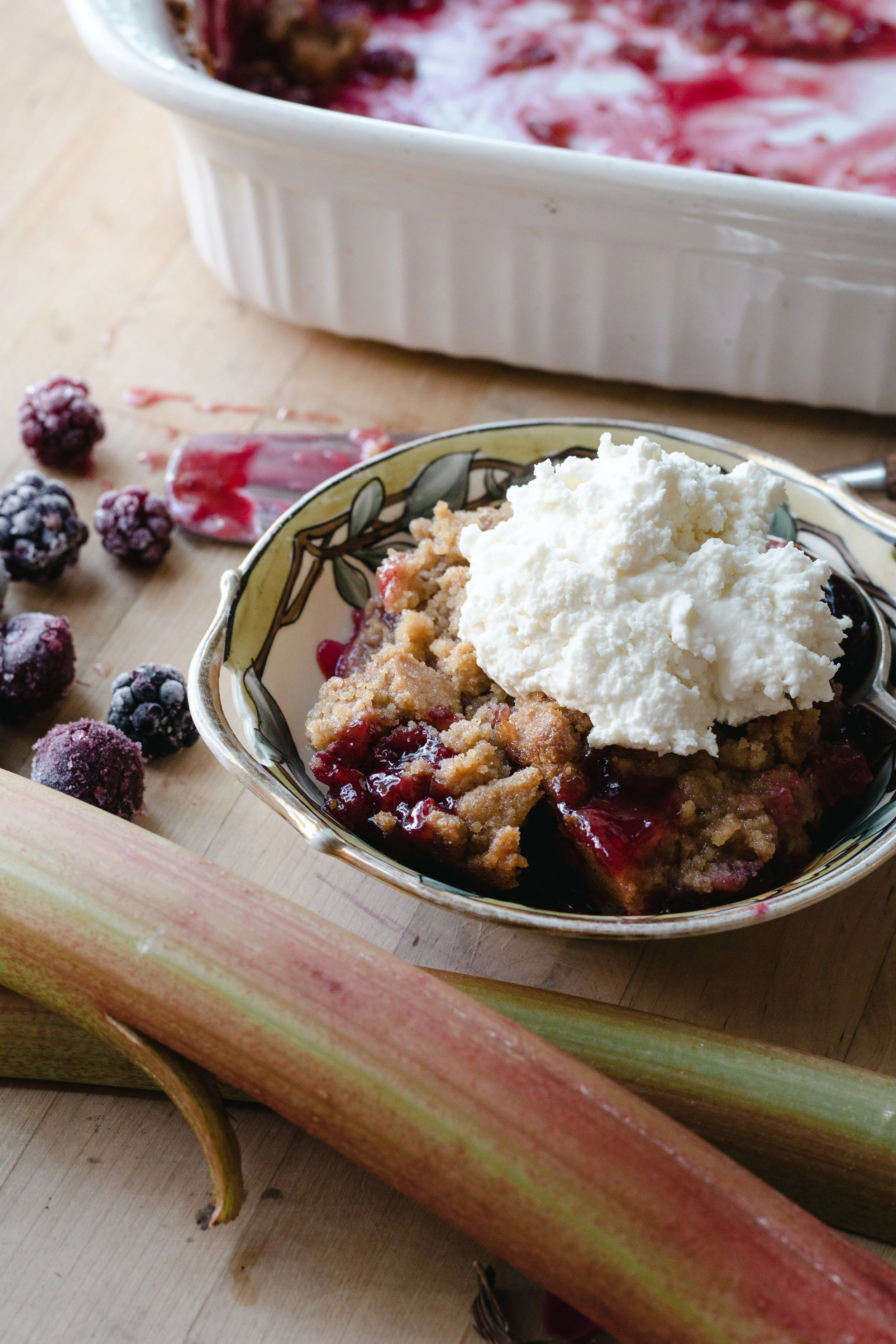Easy Rhubarb Berry Sourdough Discard Crumble