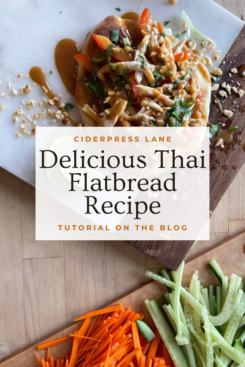 gourmet but easy dinner Thai flatbread