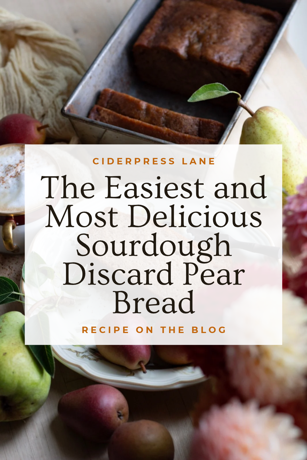 Spiced pear brread easy fall dessert sourdough discard