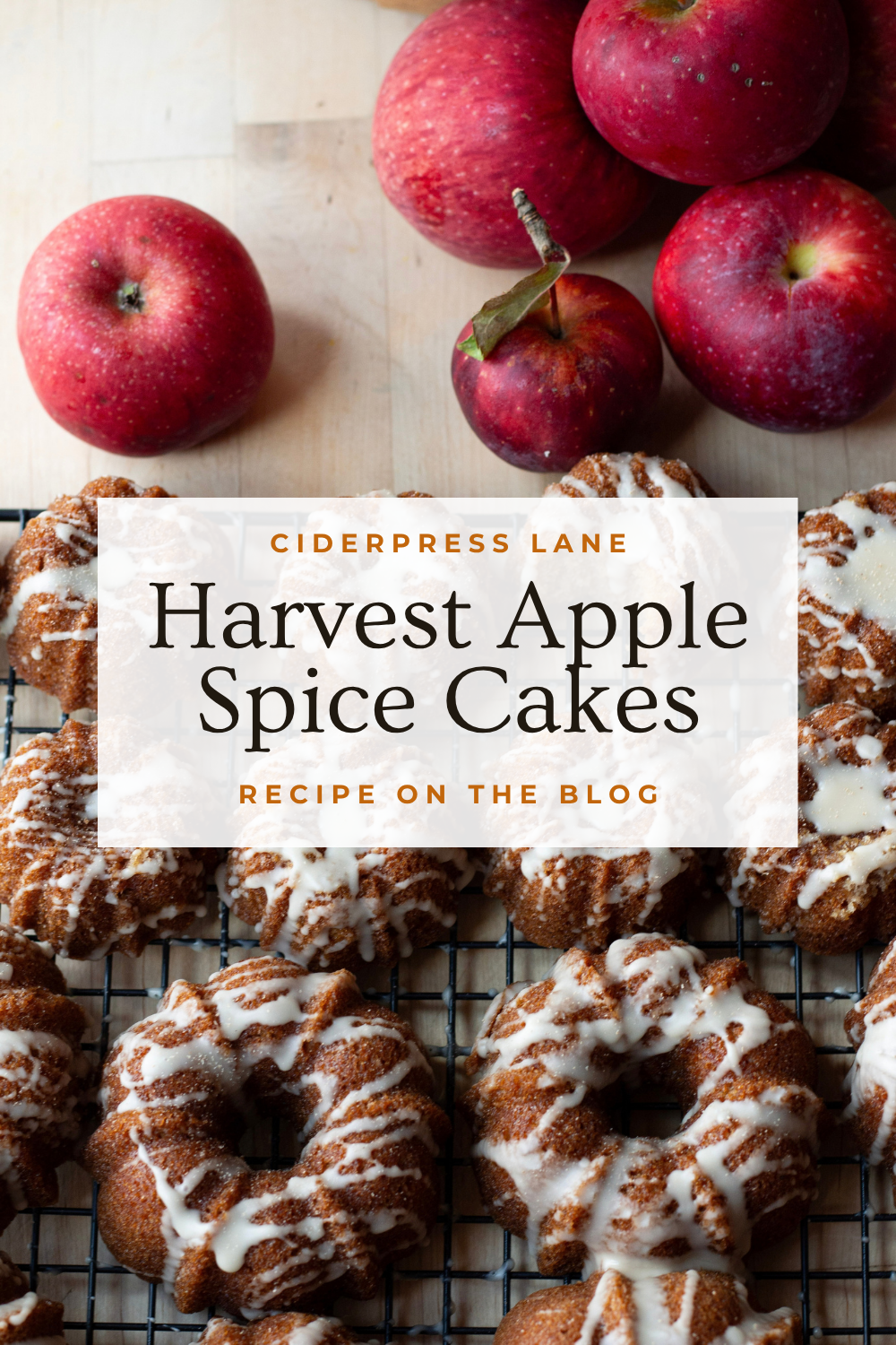 maple glazed apple spice cakes for harvest fall autumn