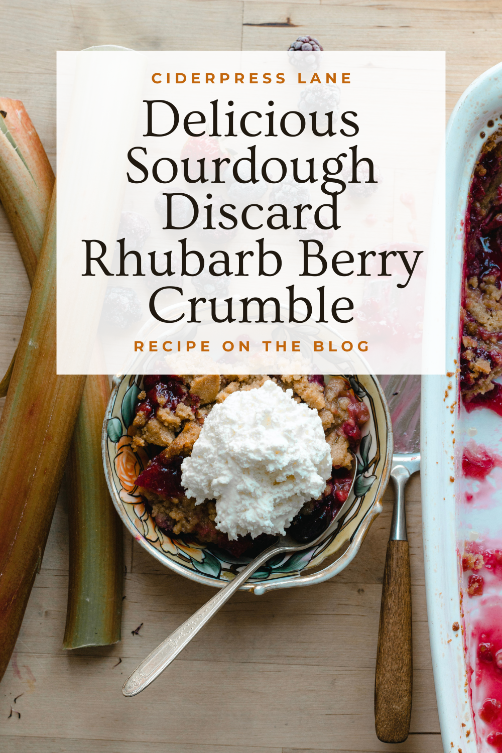 Delicious Sourdough Discard Rhubarb Berry Crumble