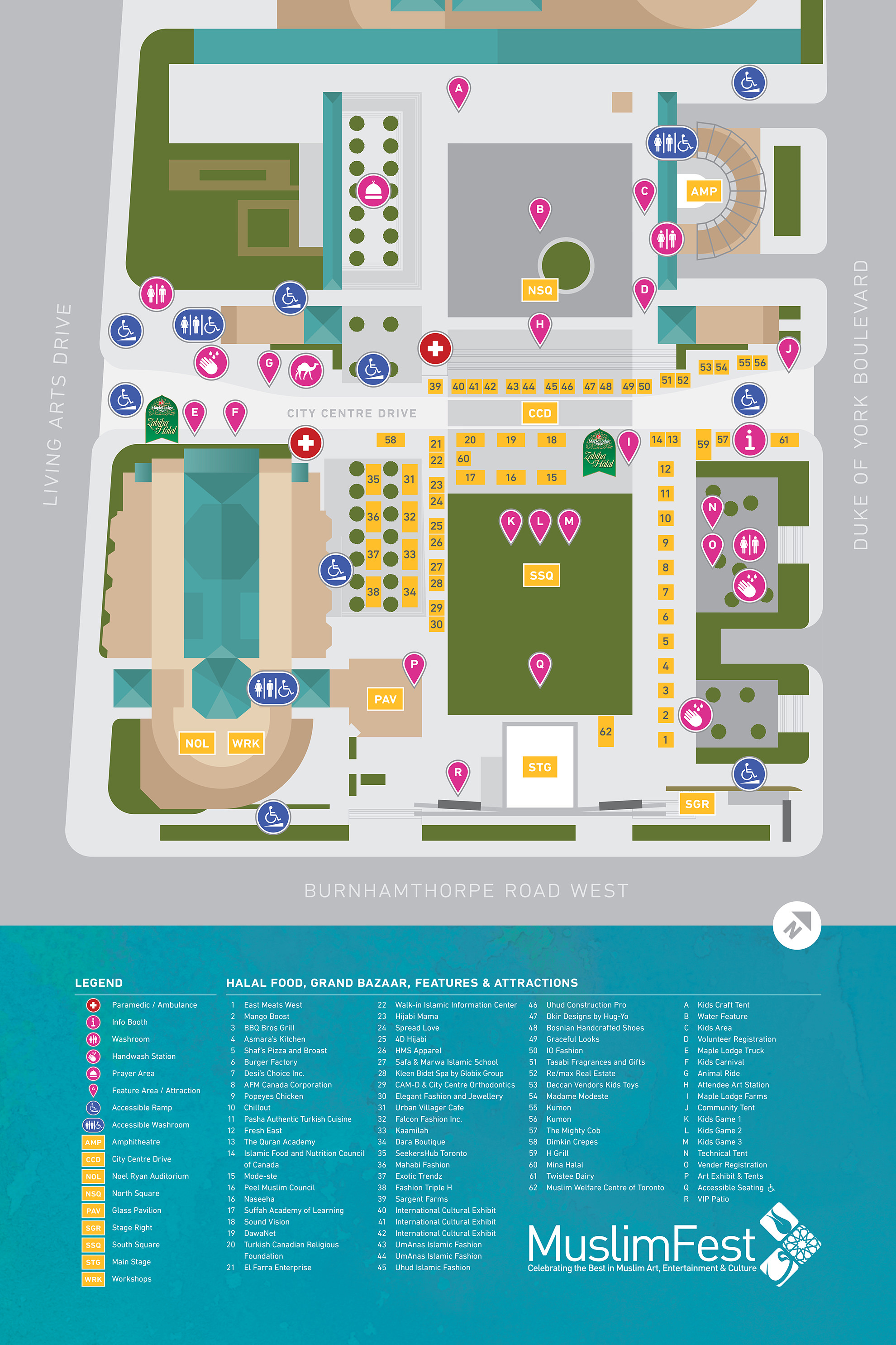 Custom illustrated venue map.