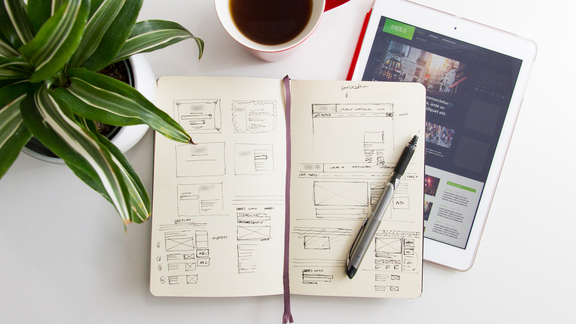 Idea generation and responsive wireframes.