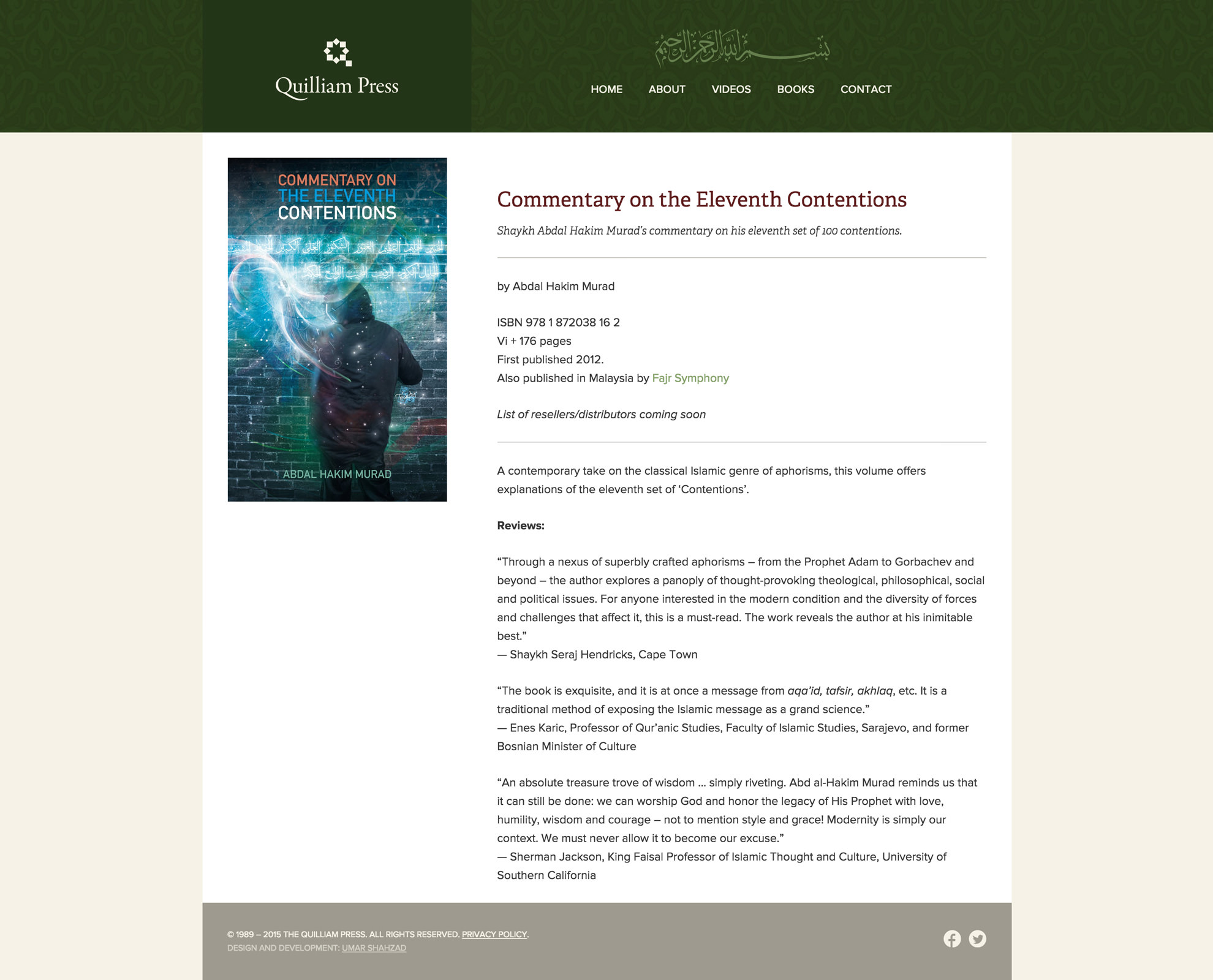 Book details.
