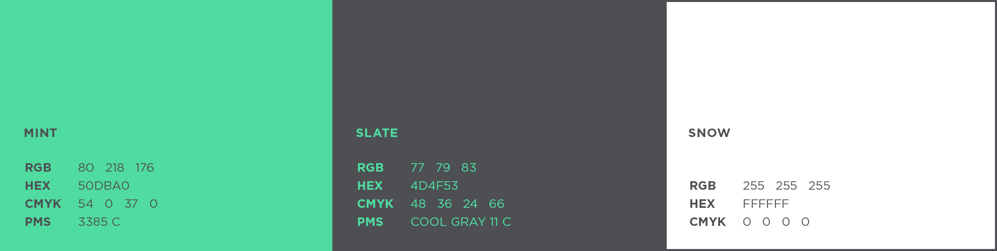 Primary color palette.