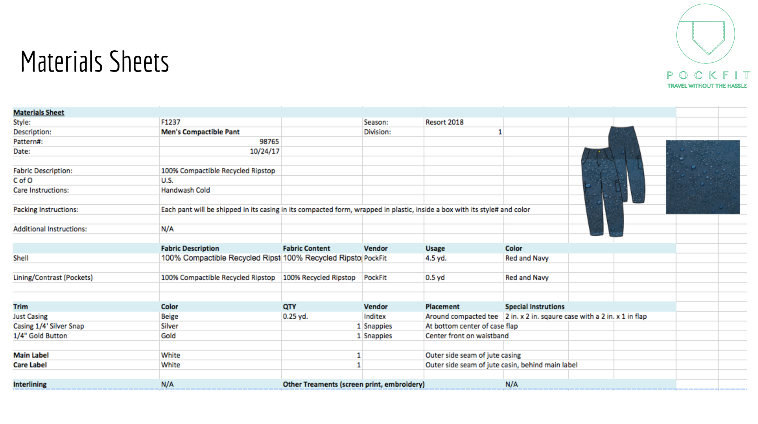 Material Sheet