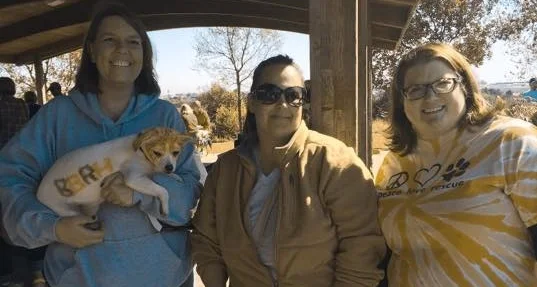 Luna, me, Luna's Puppy Class Teacher and the Best Rescuer in All the Land