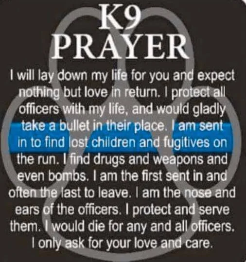 K9 Prayer via Tia Miller