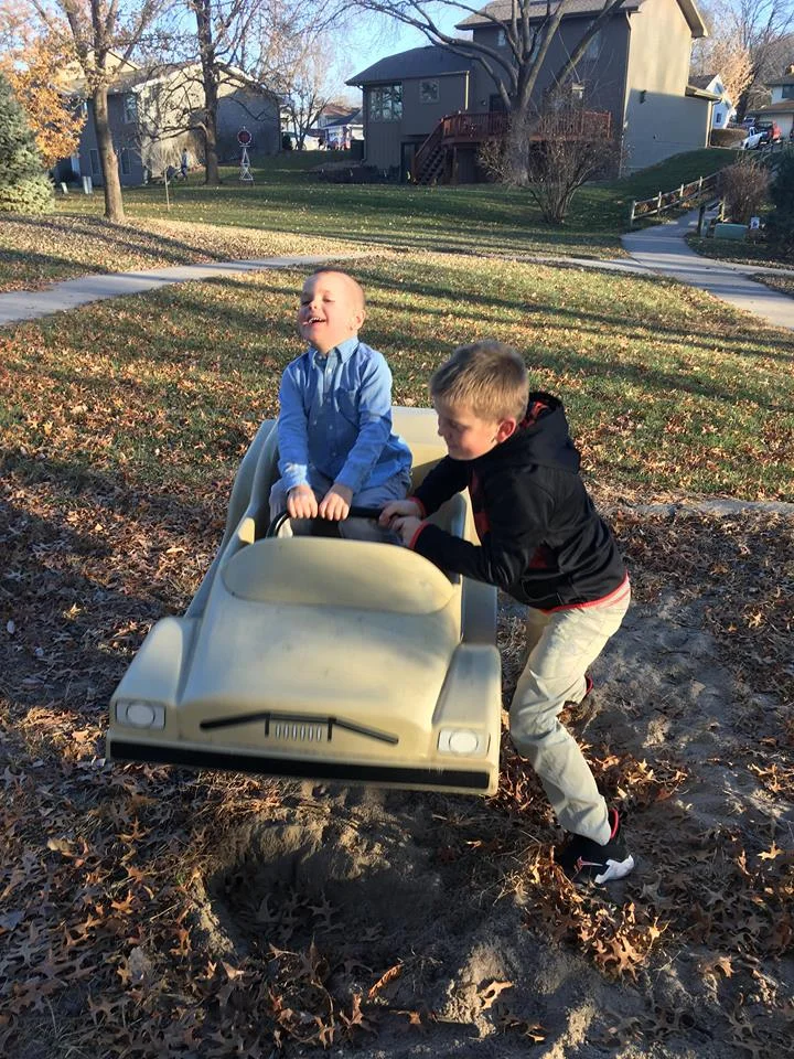 Henry and Charlie at the park - I love this one!