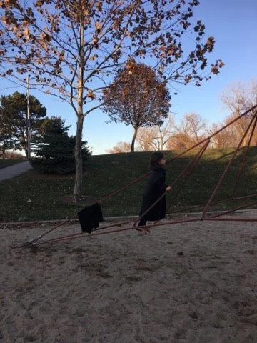 Robert climbing the ropes