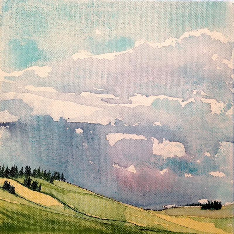 My Heart, Your Heart - 8x8 - Watercolor on Canvas (Copy)