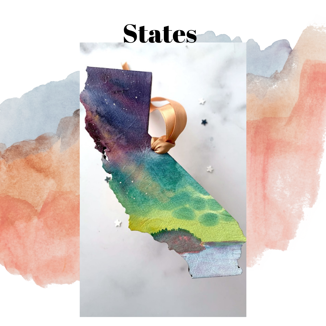 California and South Dakota Ornaments