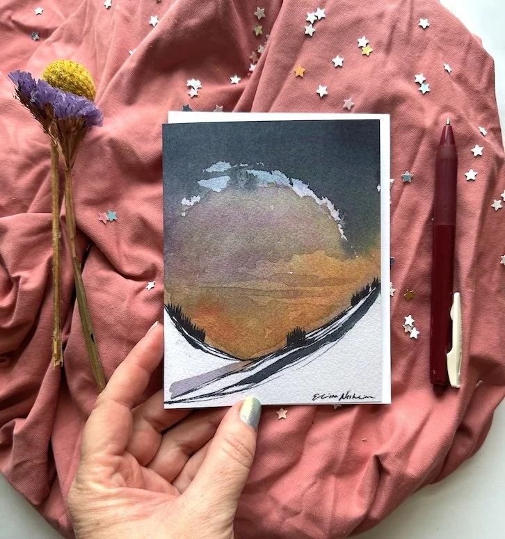 Panorama Blank Note Card - Galaxy, No Stars