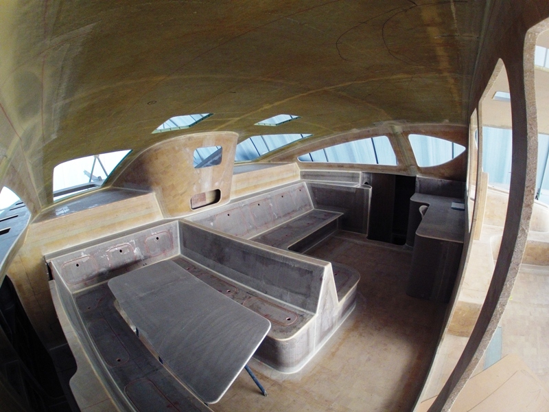 Saloon and internal furniture nearing structural completion. June 2012.