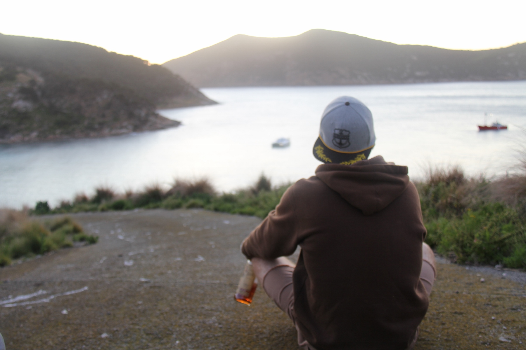 Sunset Rumbos with the Captain, Michael Hoult admiring his creation.