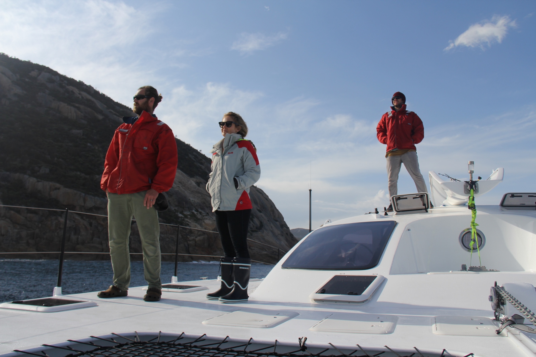 Joel , Liss and Roland taking in the views as we skirt up the West side of the Prom.