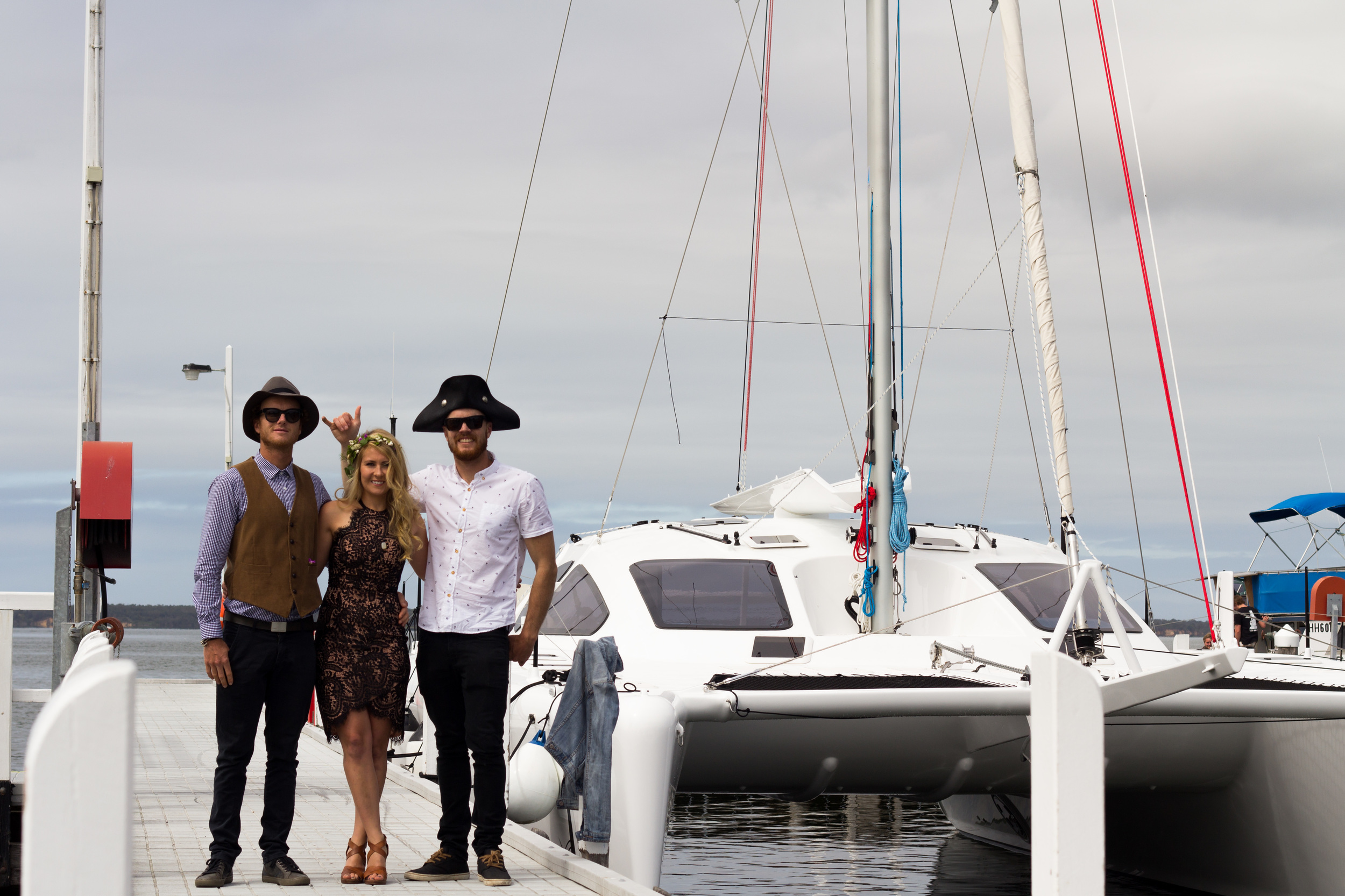 Dressed in our "best" at Paynesville Wharf.