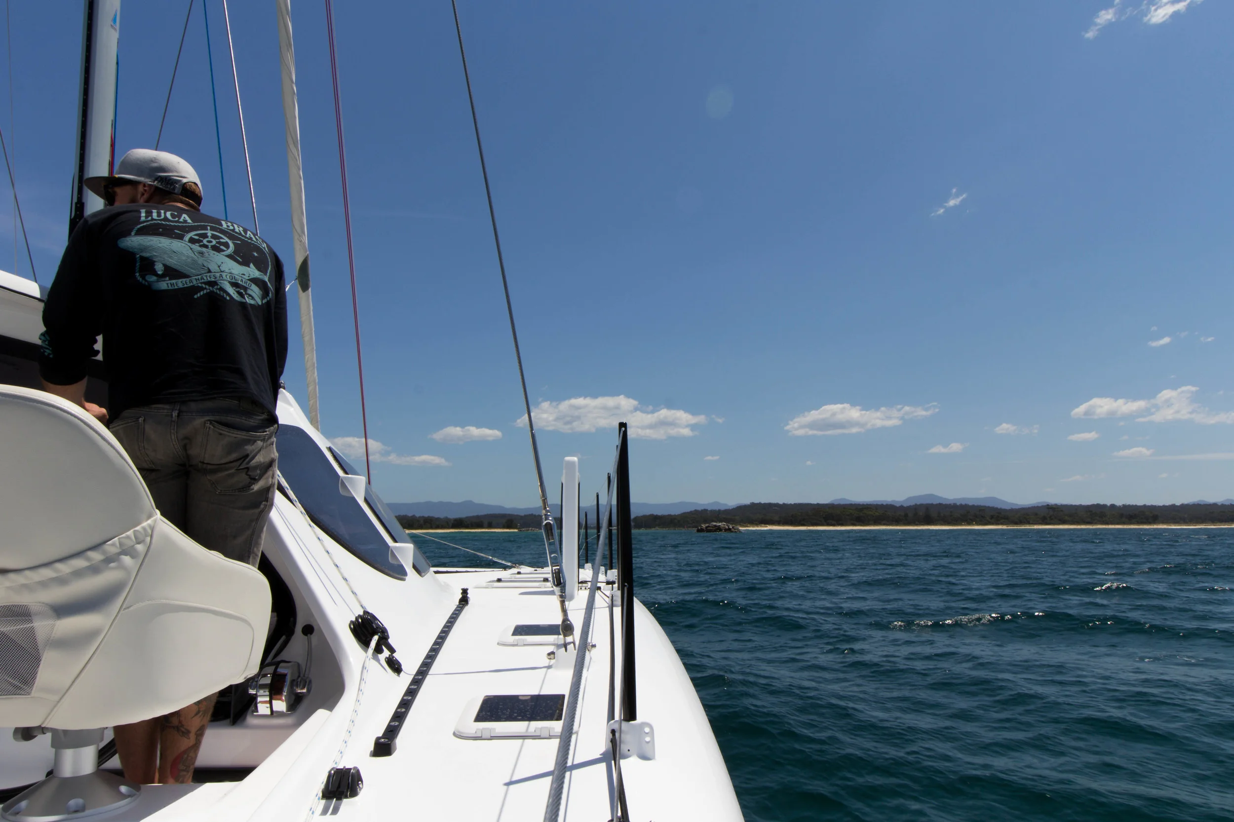 Crossing the Moruya bar.
