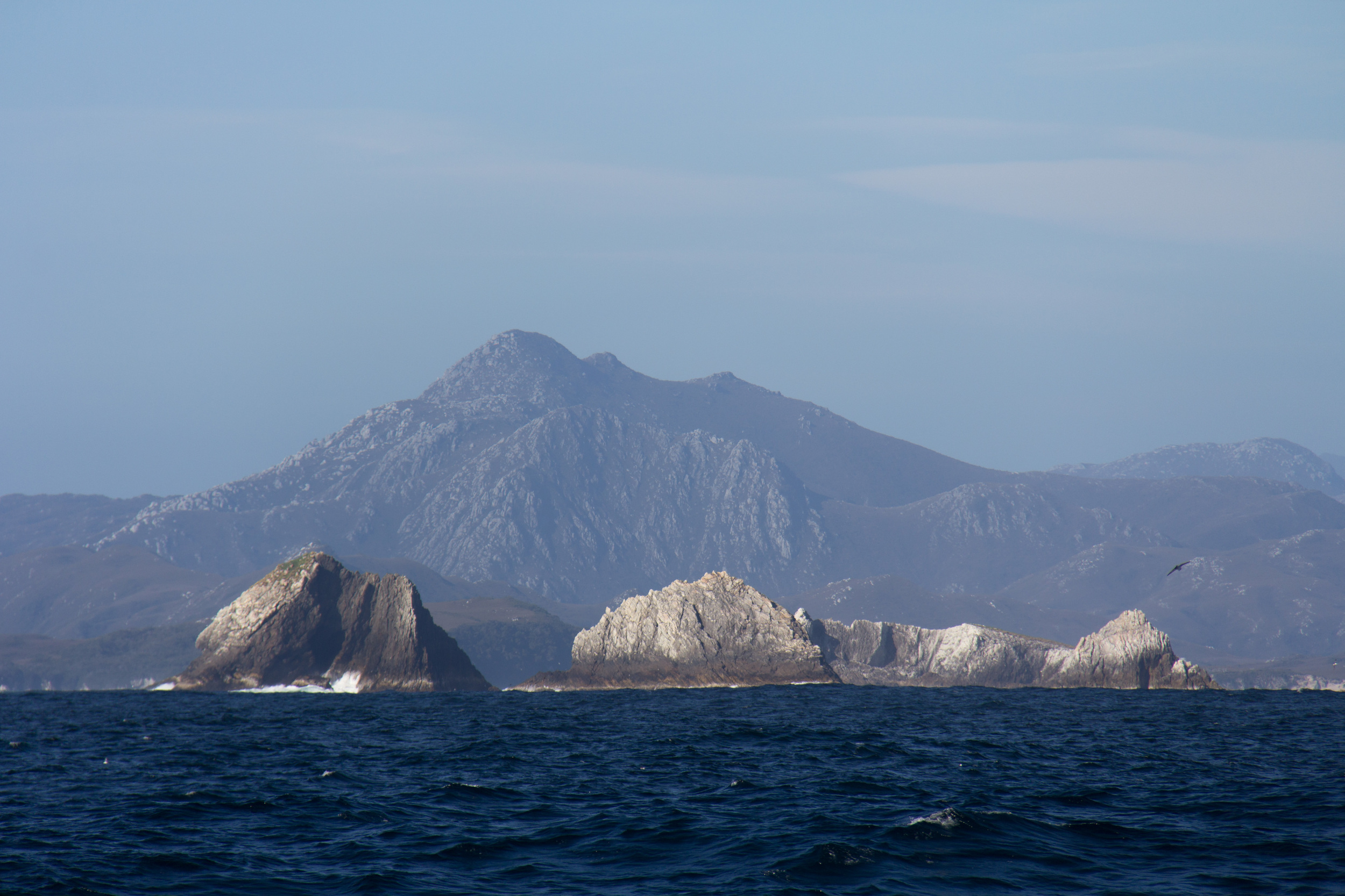 Mount Rugby over Mount Misery at the entrance to Port Davey.