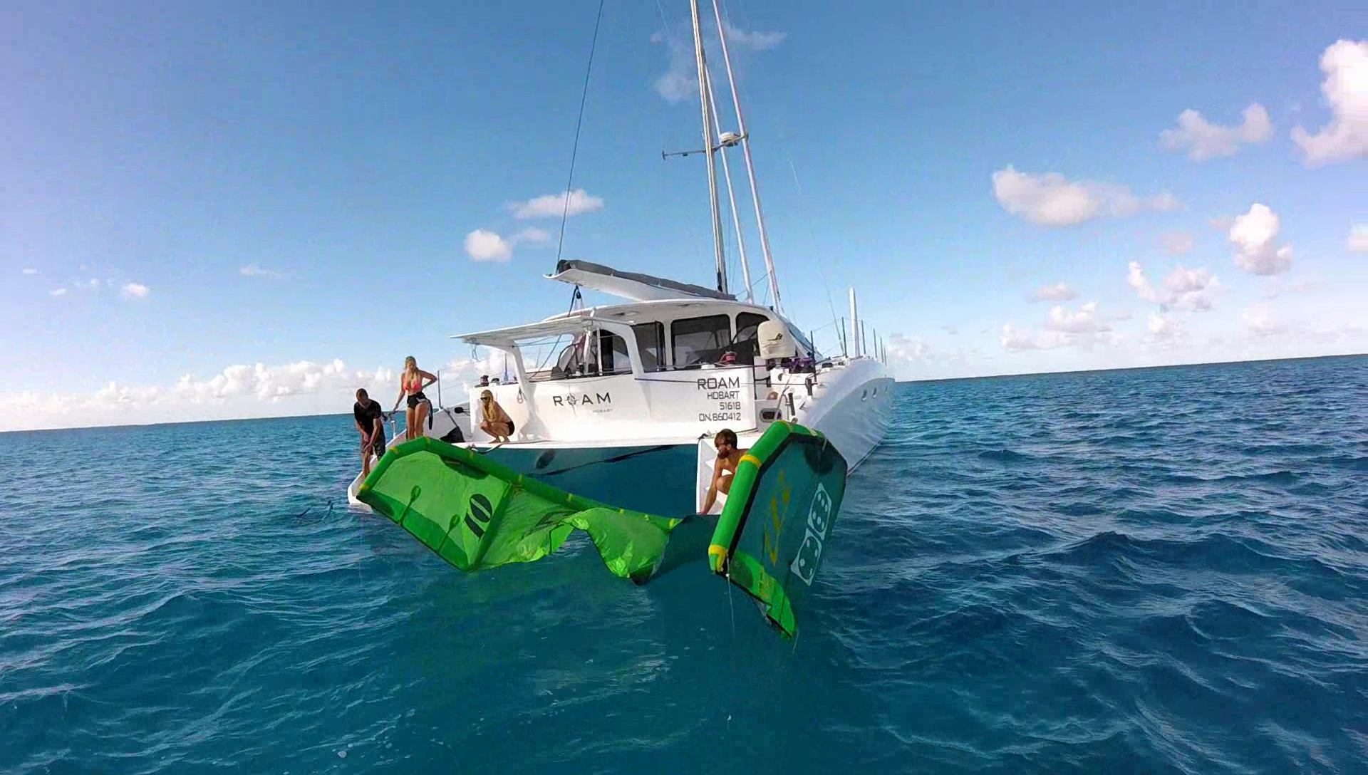 launching the kite off Roam so Iain can possibly be the first person to kite board in this remote and epic location.