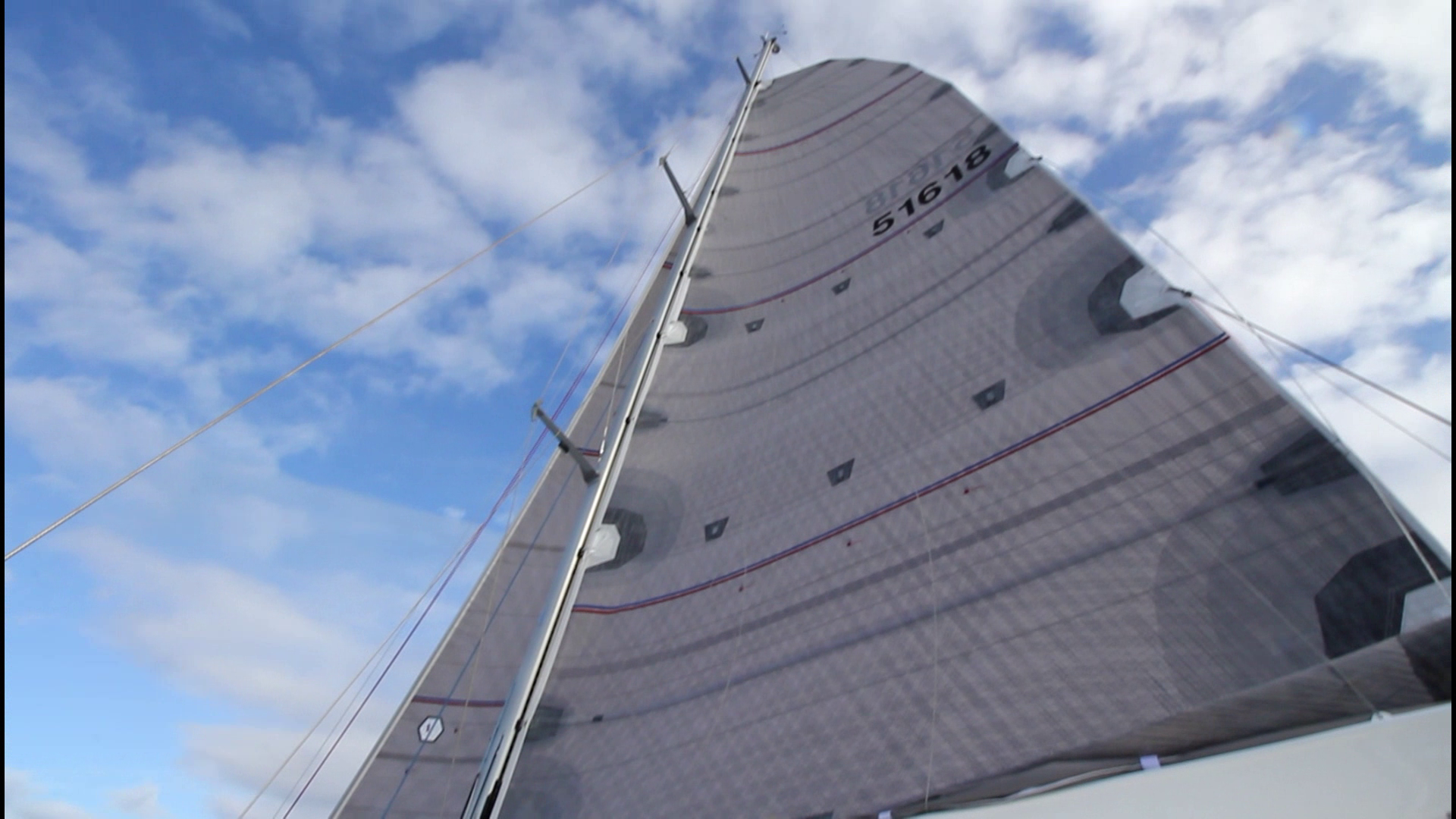 Reef 1 and full Genoa. A little less pressure on the boat and a little gust security. Minimal change in boat speed. 