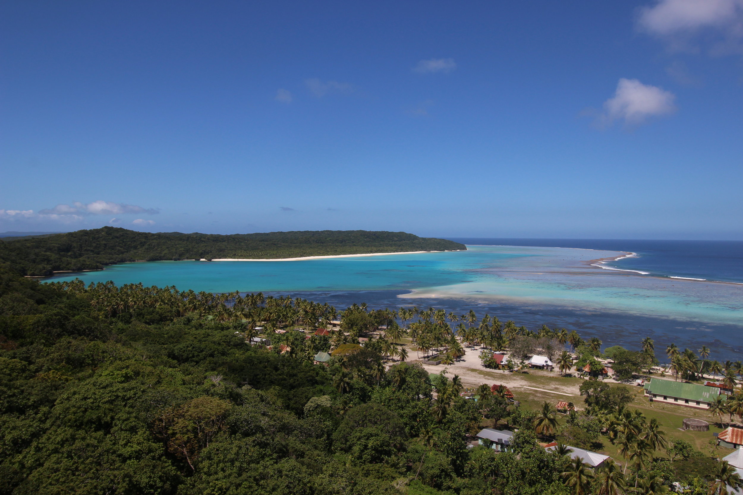 Looking over the Muanaicake Village from the hill behind where we climbed with TAI. 