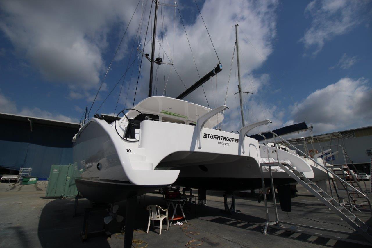 Matt's impeccably finished Lidgard/Fusion 40. The attention to detail on this boat is exquisite. 